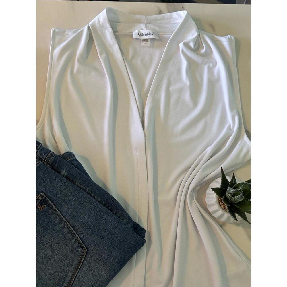 Calvin Klein White formal tank